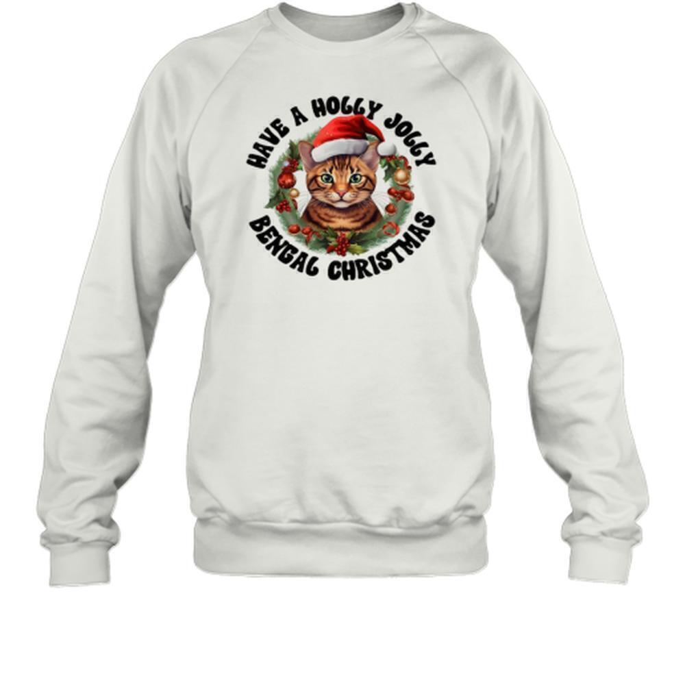 Have A Holly Jolly Bengal Christmas Cat Lover Sweatshirt